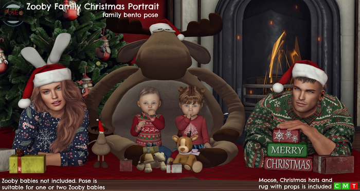 PosEd - Zooby family Christmas portrait 