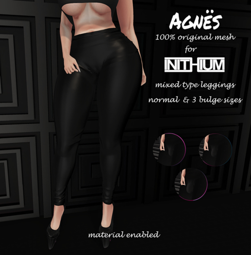 <Agnes> -Mixed/Tipe Kupra Leggings BLACK