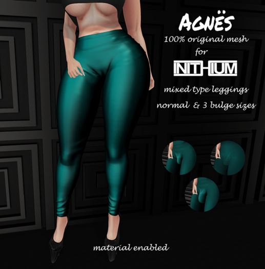 <Agnes> -Mixed/Tipe Kupra Leggings CYAN