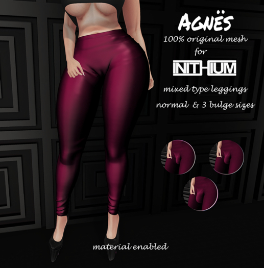 <Agnes> -Mixed/Tipe Kupra Leggings DARK PINK