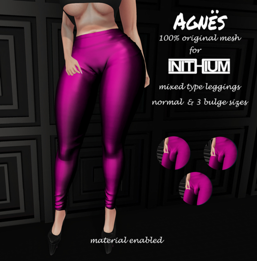 <Agnes> -Mixed/Tipe Kupra Leggings FUXIA