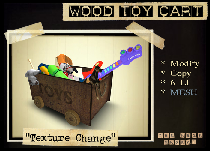 Toy Props - Wooden Toy Cart - Texture Change