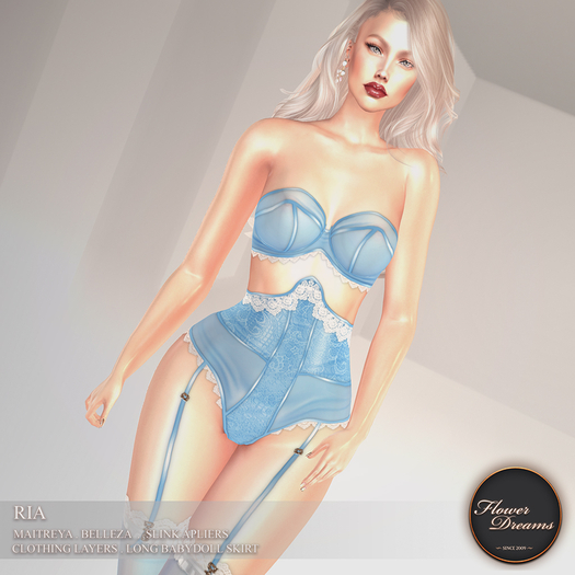 .:FlowerDreams:. Ria Lingerie - Blue