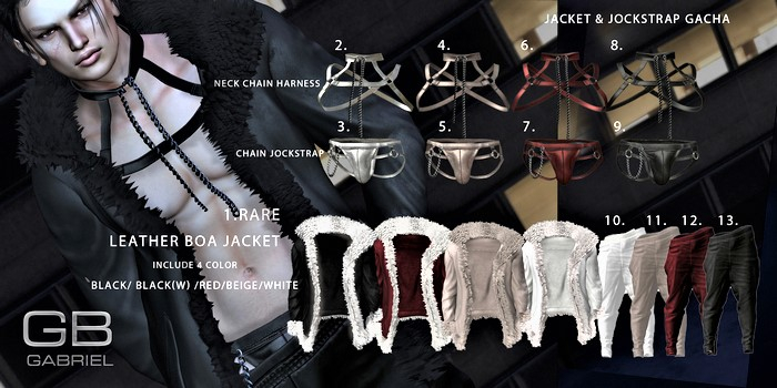 1.::GB:: Leather boa jacket (4 Color)  RARE Belleza