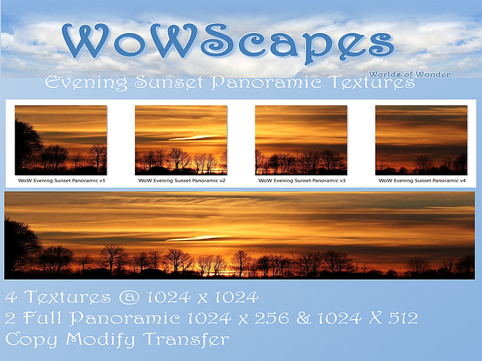 WoWScapes Evening Sunset Panoramic Textures
