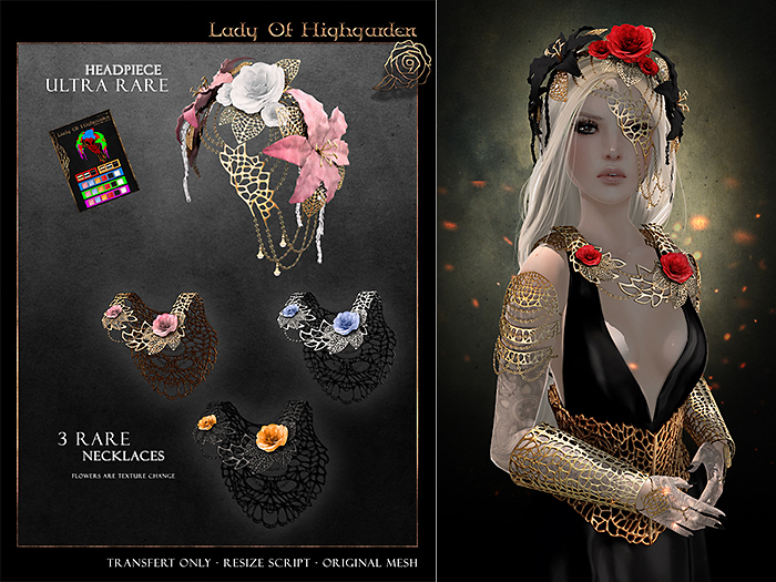 .aisling. LadyOfHighgarden - NECKLACE ( Black ) [REZ ME] RARE