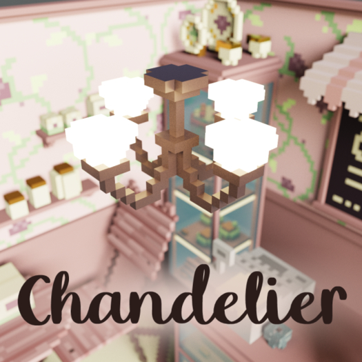 Pink Cafe Voxel Chandelier