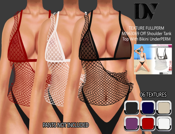 DV-MI963069 Off Shoulder Tank Top With Bikini Under-TEXTURE
