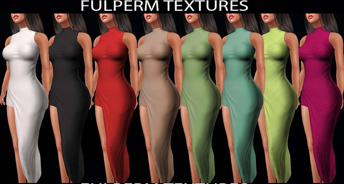 RADEX FULPERM TEXTURES - Full permission Asymmetric wrap dress