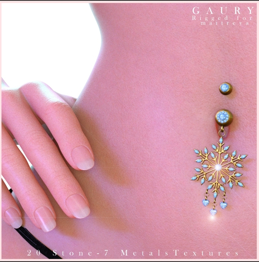 GAURY Snowflake Belly Piercing -Fatpack