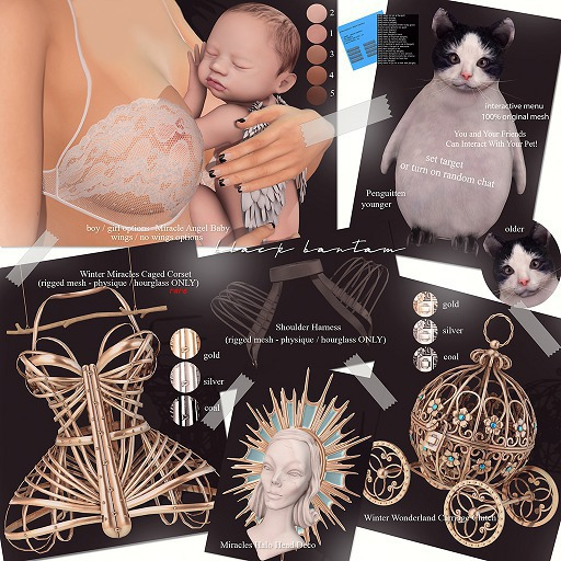 [BB] Winter Miracles Caged Corset Physique Coal RARE Arcade Gacha December 2016 Limited Qty!