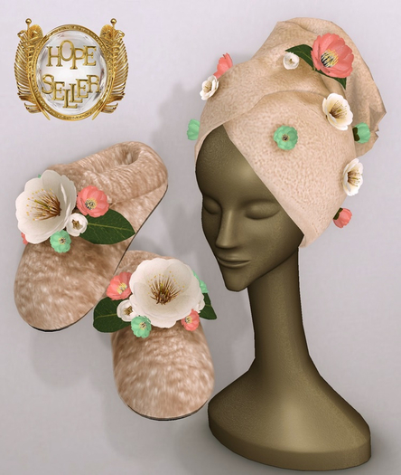 [HS] Cute Cotton Robe Set [BEIGE]