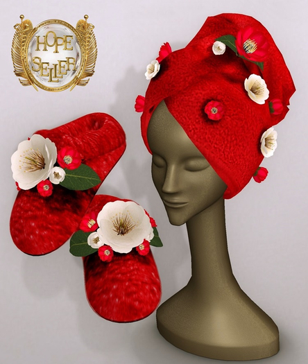 [HS] Cute Cotton Robe Set [RED]