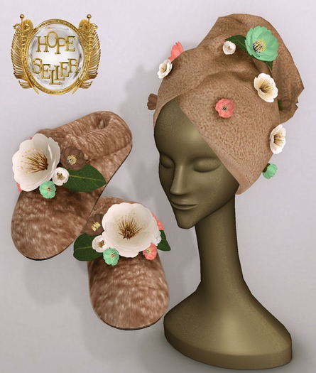 [HS] Cute Cotton Robe Set [TAUPE]