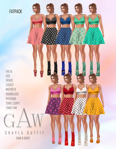 GAW Shayla Outfit [tank&skirt] FATPACK
