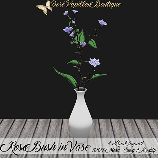 DPB Rose Bush In Vase - Purple