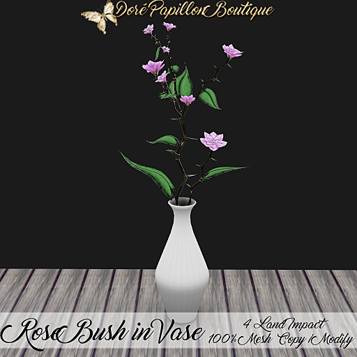 DPB Rose Bush In Vase - Violet