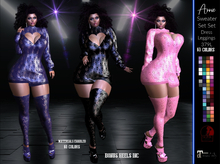 *PROMO  Annie sweater dress , Complete set , heels included. For Inithium Kupra. Stockings, Dress, Heels, 60 color Pack