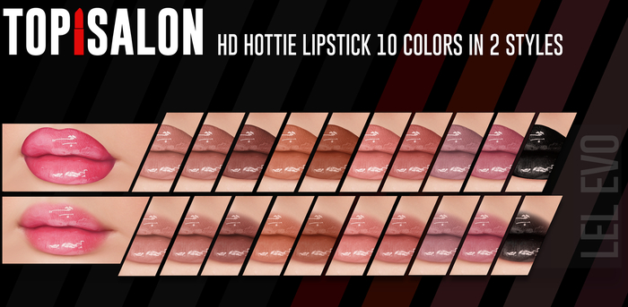 TOP1SALON - HD HOTTIE LIPSTICK (Lelutka Evolution) NUDE PALE