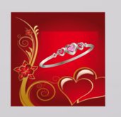 Valentines Day Heart Bangle Bracelet - PINK DIAMOND (Boxed) SLVR