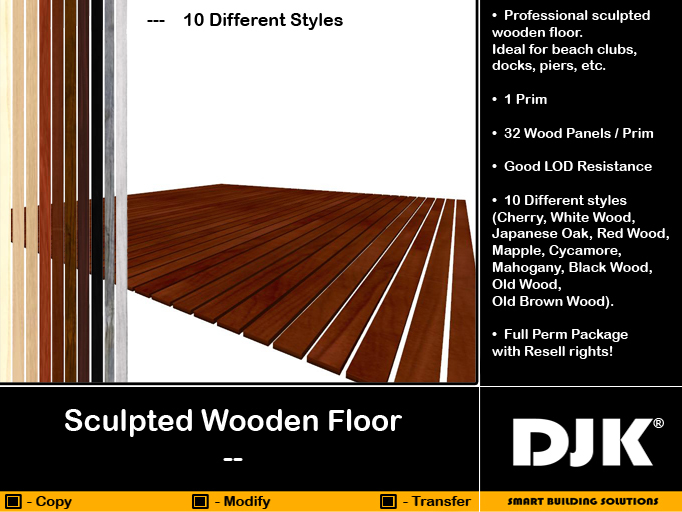 DJK -- Sculpted Wooden Floor (10 Pack) - Resell Package