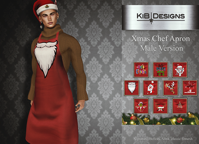 KiB Designs - Xmas Chef Apron Male DEMO
