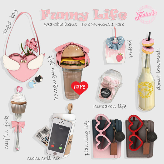 *Tentacio* Funny life. Angel bag black