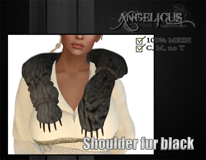 :: ANGELICUS:: Shoulder fur Black