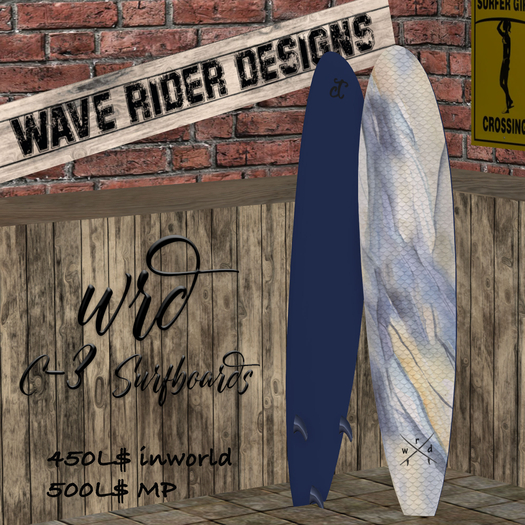Second Life Marketplace - [wrd] C-3 v2 Shortboard ClSl ~ Stormy Scales