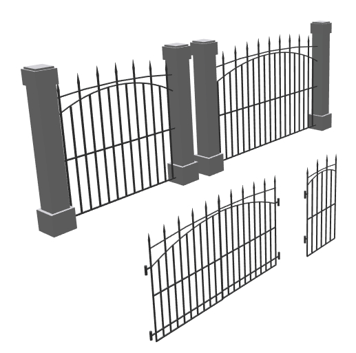 Full Perm Stone/Metal Fences 5(100% mesh)