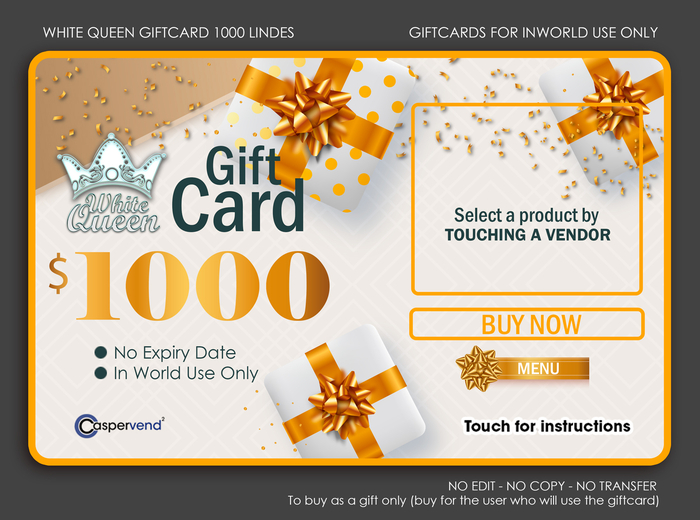 WHITE QUEEN GIFTCARD - 1000L