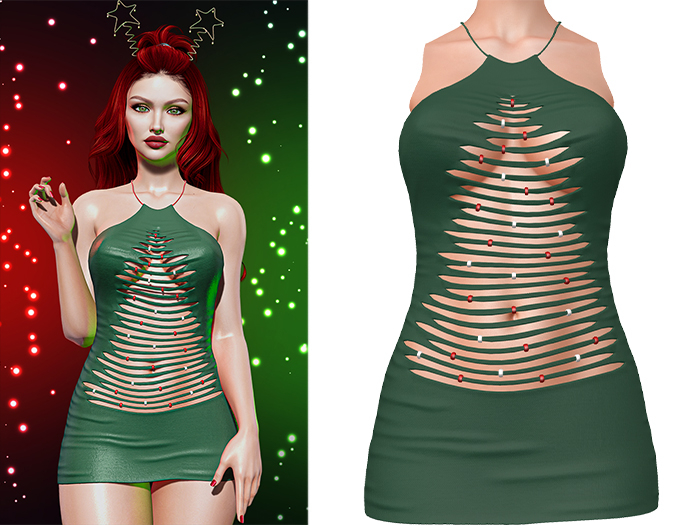 Aspen Ripped Dress [Emerald Green] - Maitreya (+Petite) • Legacy