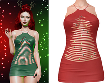 Aspen Ripped Dress [Ruby Red] - Maitreya (+Petite) • Legacy