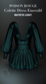 POISON ROUGE Colette Dress Emerald