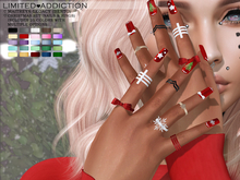 Limited Addiction - Christmas Nails - Rings Set