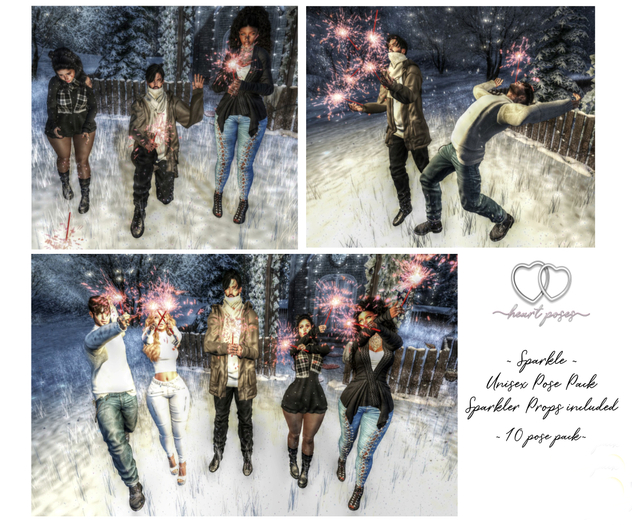 heart poses - Sparkle - Unisex Pose Pack (REZ to open)