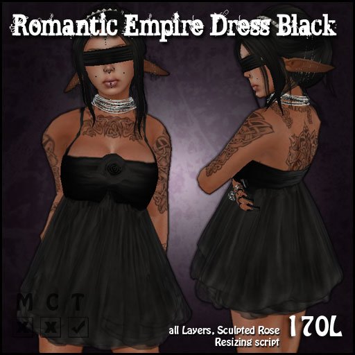 [Sassy Kitty Designs] Romantic Empire Dress Black
