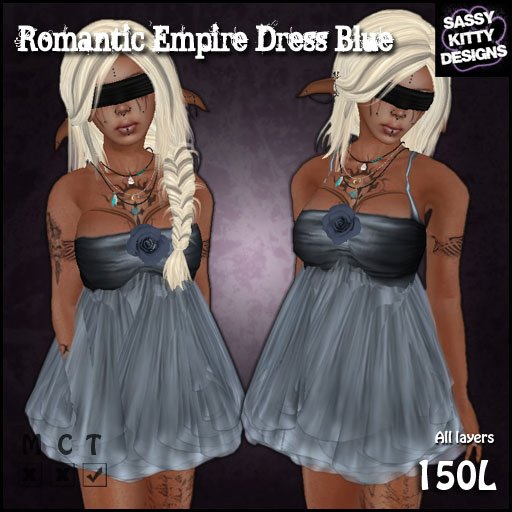 [Sassy Kitty Designs] Romantic Empire Dress Blue