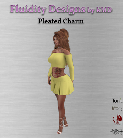 Pleated Charm Outfit YELLOW