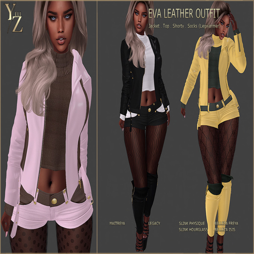 .:-->> YELIZ <<--:.  *EVA - Leather-Set* - HUD -