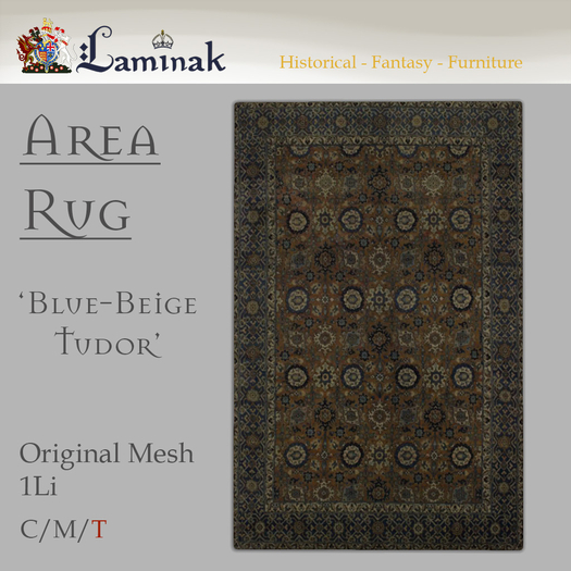 Laminak - Blue Beige Tudor - Area Rug