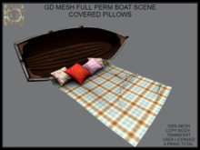 GD MESH FULL PERM BOAT SCENE COVERED PILLOWS
