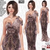 ASYMETRIC SHOULDER BEADED GOWN,ALL BODIES