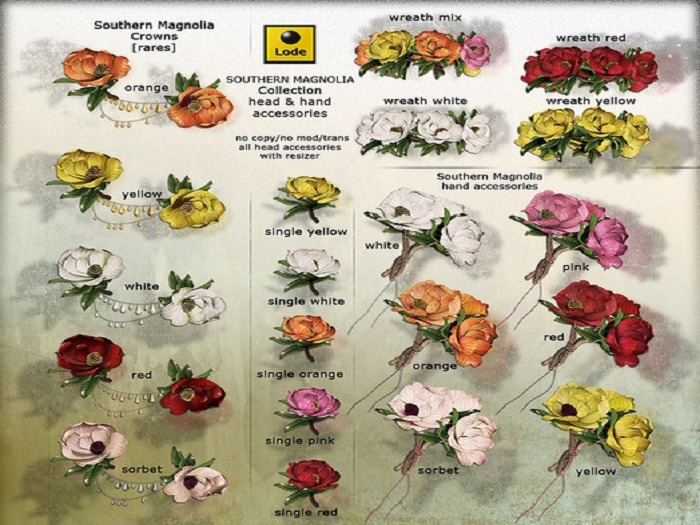 *LODE* Head Accessory - Southern Magnolia Wreath [mix]