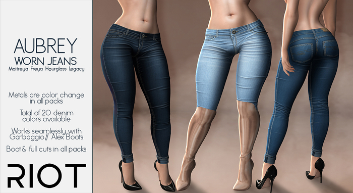 RIOT / Aubrey Jeans - Fatpack | Maitreya / Belleza / Slink / Legacy