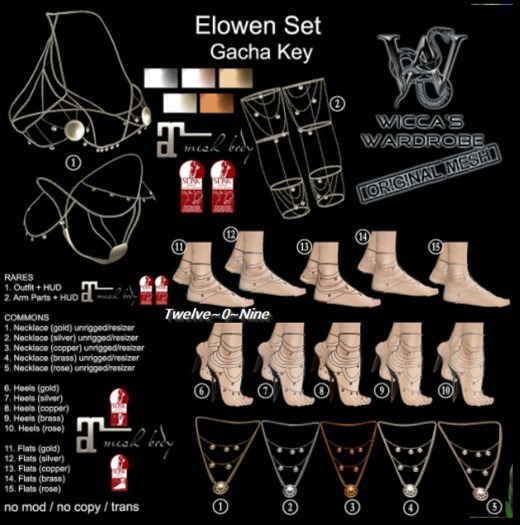 Wicca's Wardrobe - Elowen Necklace [Copper] [GACHA]