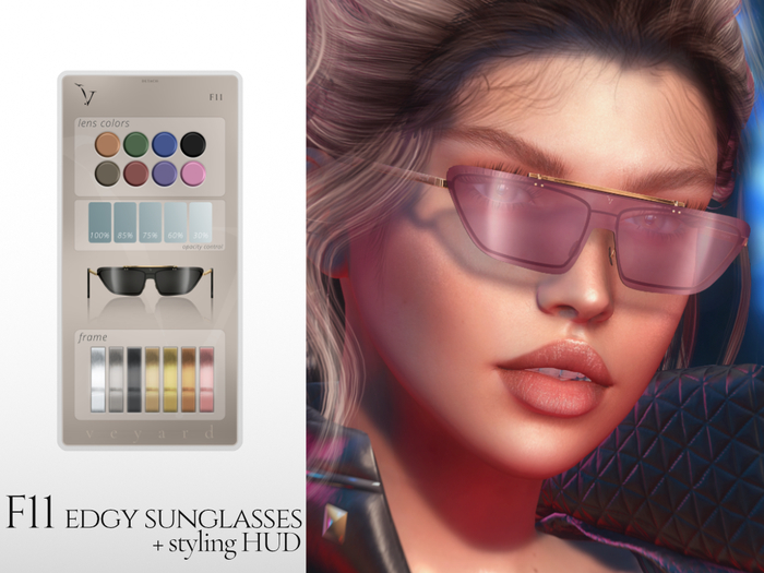 veyard F11 edgy sunglasses + styling HUD