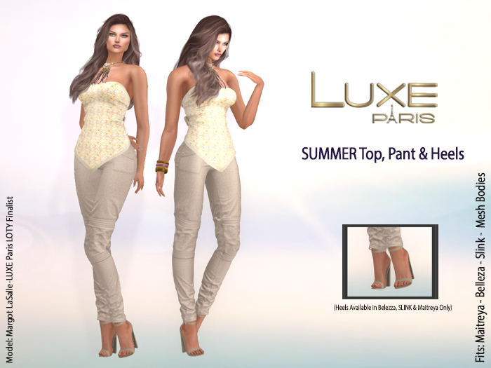 LUXE Paris SUMMER Top Pant and Heels