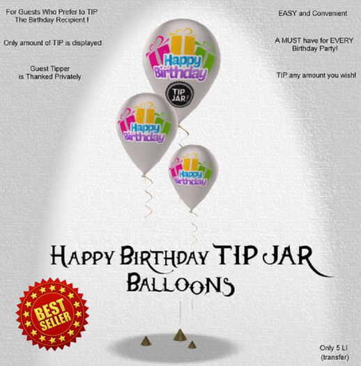 Happy Birthday TIP JAR Balloons (Boxed)