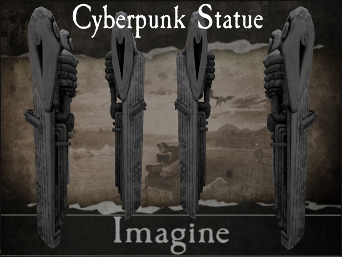 I: Cyberpunk Mirrored Statue